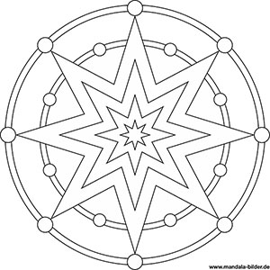 Mandala grosser Stern - Ausmalbilder