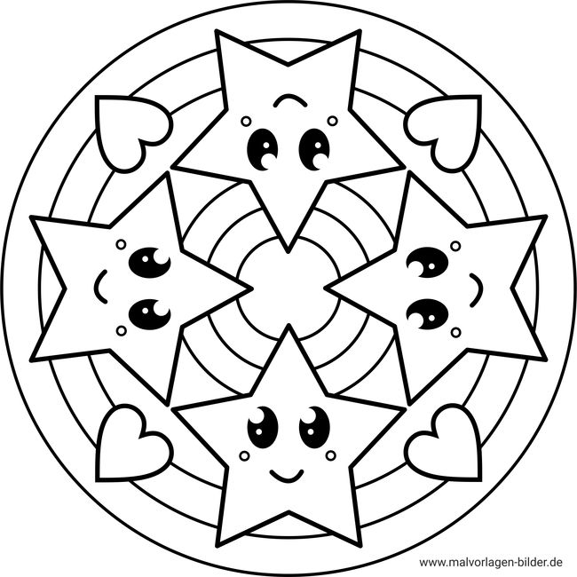 Mandala kawaii Sterne