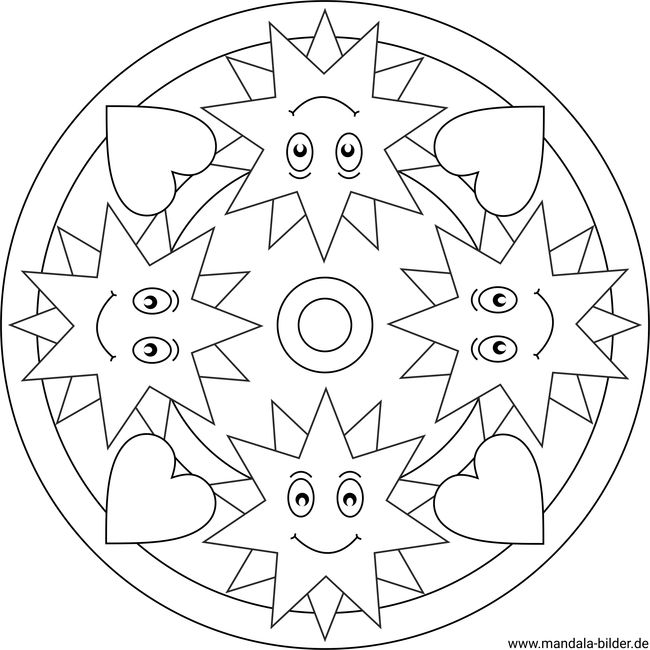 Mandala Stern mit einem Gesicht