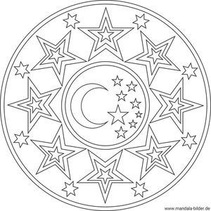 Mandala - Sterne und der Mond