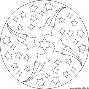 Mandala Sternschnuppe mit Sternen