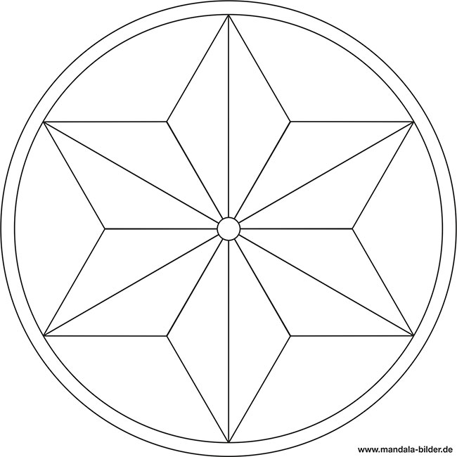 einfache Mandala Vorlage in Sternform