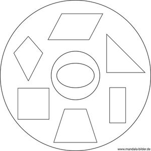Geometrische Grundformen Schule mandala zum Ausdrucken