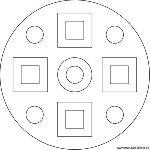 Mandala einfache geometrische Körper Kreise Quadrate