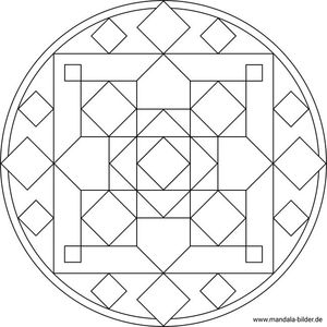 Mandala geometrische Formen Ausmalbild ausmalen