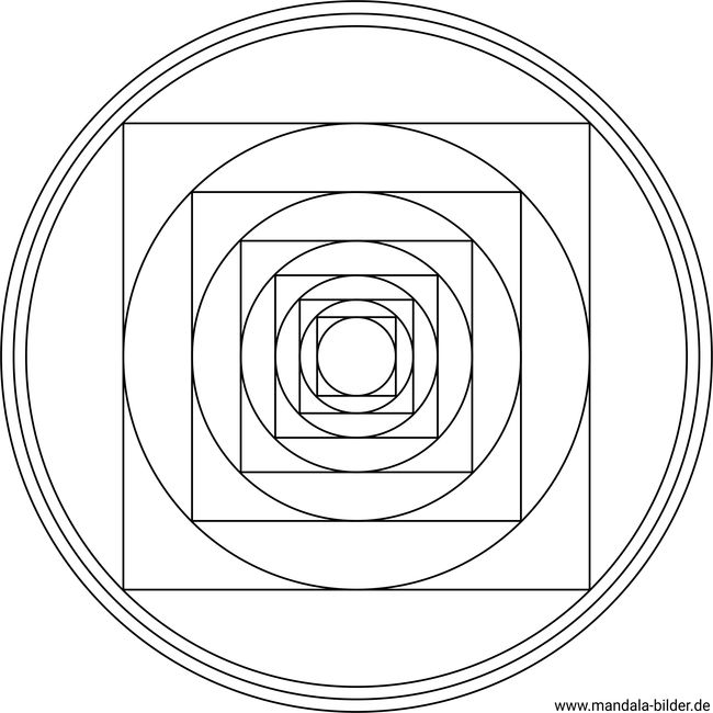 Mandala geometrische Formen Kreis und Quadrate