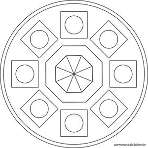 Mandala geometrische Formen Malvorlage ausdrucken