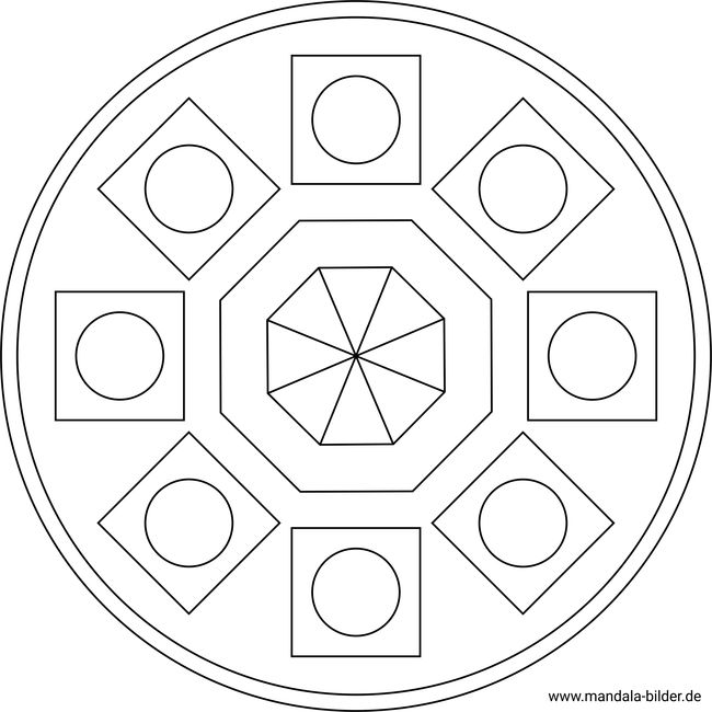 Mandala geometrische Formen Malvorlagen