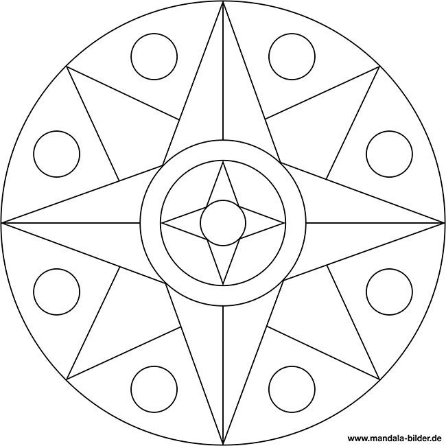 Mandala für Kinder Vorlage Stern einfach