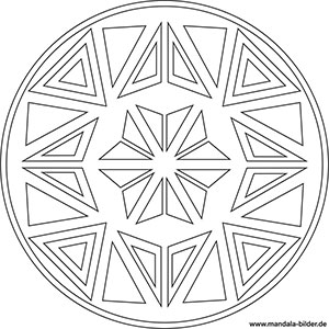 Mandala Malvorlage mit Dreiecken
