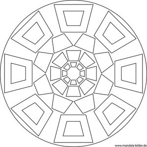 Mandala Malvorlage geometrische Form Trapez zum Ausdrucken