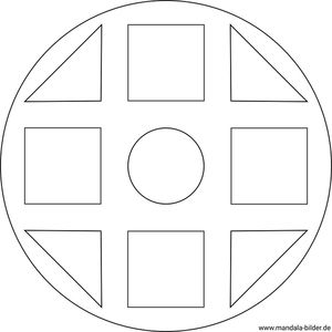 Mandala Malvorlage geometrische Formen einfach