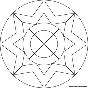 Mandala Stern Vorlage Muster kostenlos
