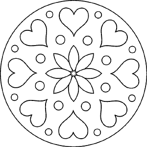 Mandala - Herz und Blume