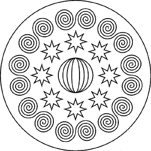 Mandala - Sterne und Spirale