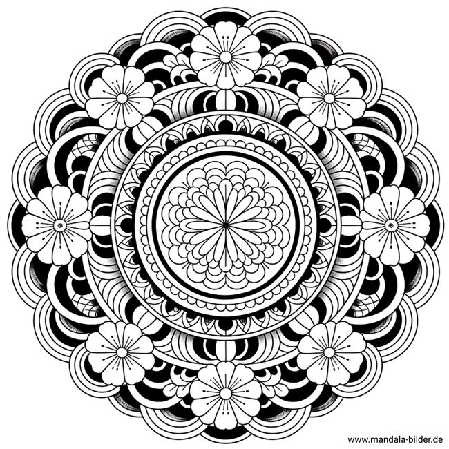 Tattoo japanischer Stil Mandala mit Blüten