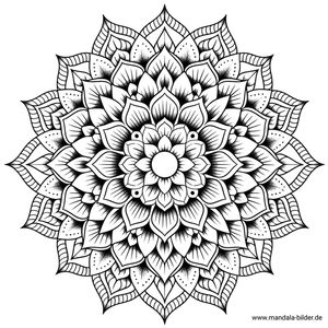 Tattoo Vorlage Mandala mit Blüten