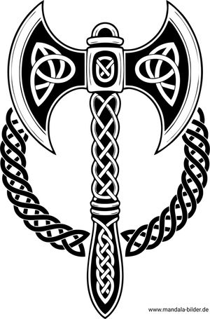 Vorlage keltisches Tattoo mit Axt