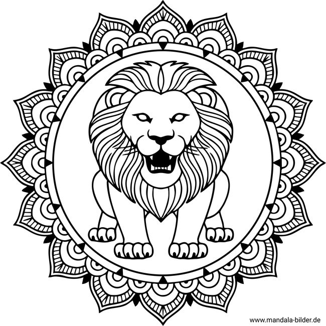 Löwe Mandala-Ausmalbild