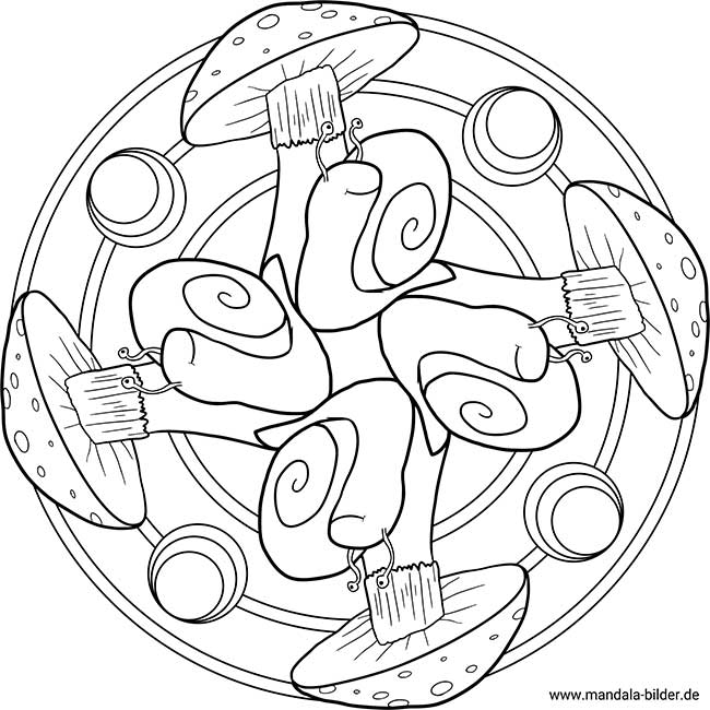 Mandala Schnecke - Ausmalbild für Kinder