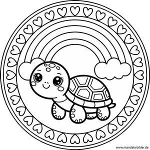 Schildkröte Mandala für Kinder ab 4 Jahren