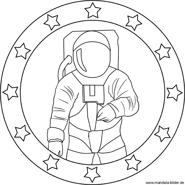 Astronaut mit Sternen als Mandala
