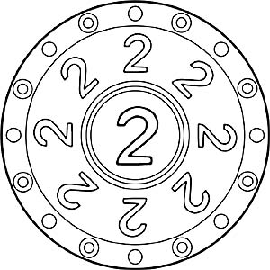 Zahlen Mandala 2 - Zahl Zwei